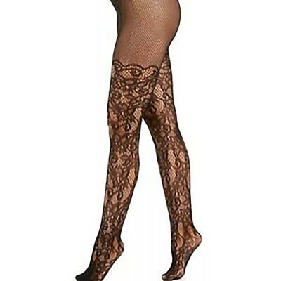 INC International Concepts Women's Tights????Black Floral Fish Net